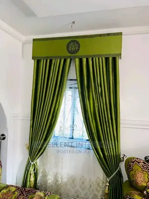 Green Color Designer Board Curtain