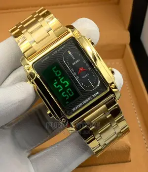 Skmei Digital and Analog Watch Gold