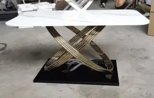 6 Seater Modern Marble Dining Table and Chairs