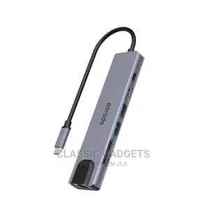 Porodo 7 in 1 Aluminum USB-C Hub HDMI PD 100W
