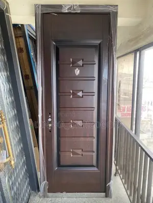 7ft by 3ft Steel Door (Brown 4 Block Line Design)