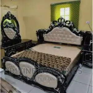 Royal Bed Frame With Drawers and Mirror Console.