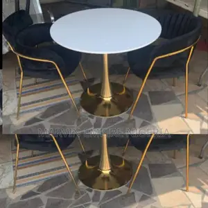 Luxury Gold Leg Dinner Table and 2 Chairs