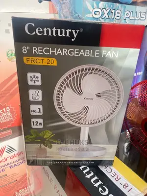 Century 8" Table Top Rechargeable Fan With LED Light