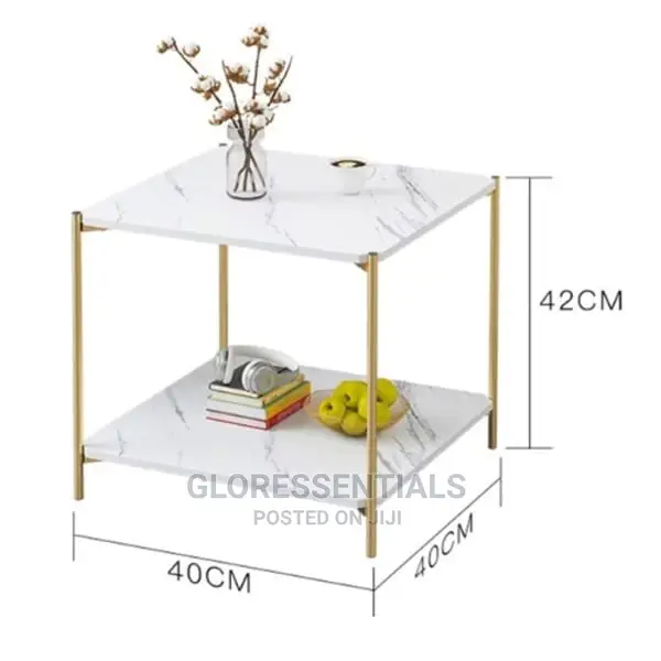 Squared Shape Console Marble Side Stool for Living Room