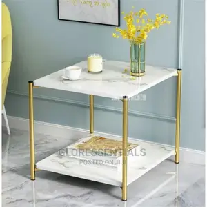 Squared Shape Console Marble Side Stool for Living Room