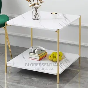 Squared Shape Console Marble Side Stool for Living Room