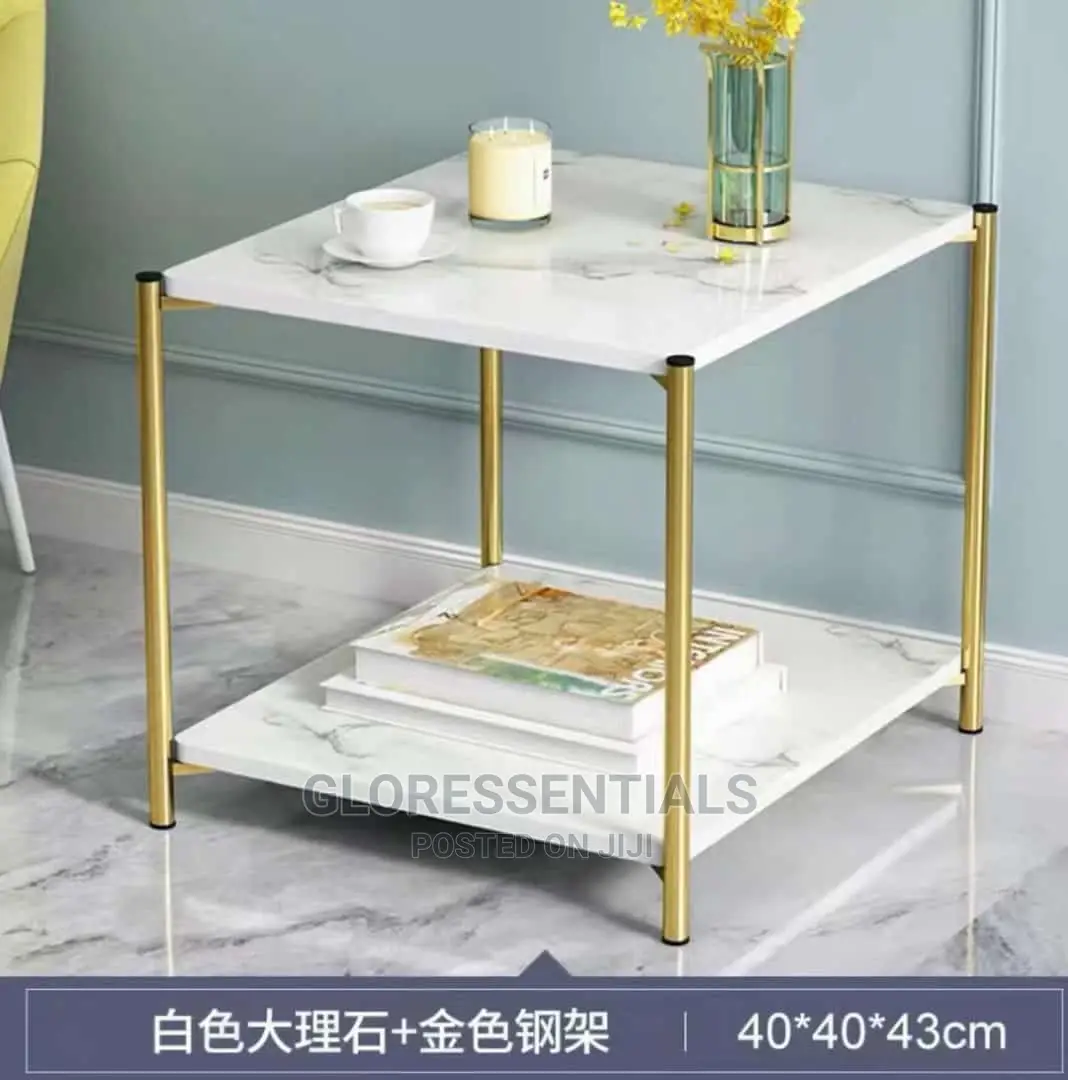 Squared Shape Console Marble Side Stool for Living Room