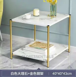 Squared Shape Console Marble Side Stool for Living Room