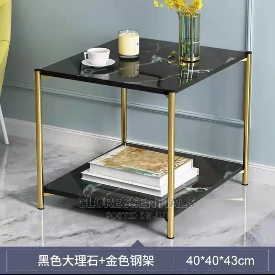 Squared Shape Console Marble Side Stool for Living Room