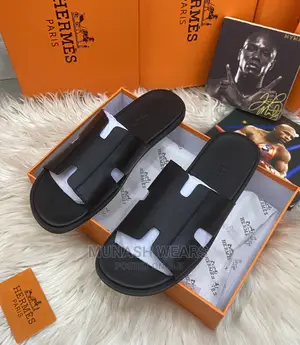 Original Hermes Leather Slipers