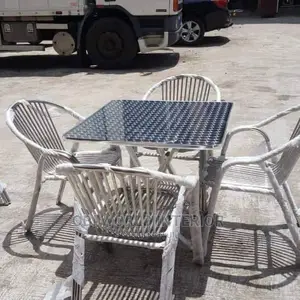 Garden Metal Chair and Table , Pool Chair Set by 4