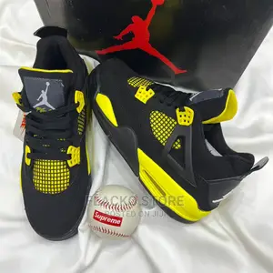 Original Air Jordan 4 Retro Gs Og Thunder Black Sneakers