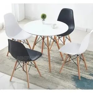 4 Seater Portable Round Dining Table and Chairs