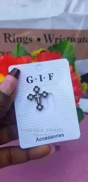 Unisex Blue Cross Brooch