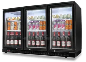 3 Doors Bar Cooler/Black Type Under Counter Drink Chiller