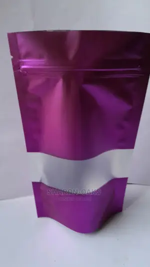 Purple Aluminium Foil Pouch 12 X 20cm 50pcs