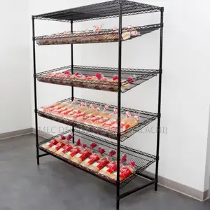 Slope Bread Display Rack/Slap Bread Shelves (Black/Stainles)