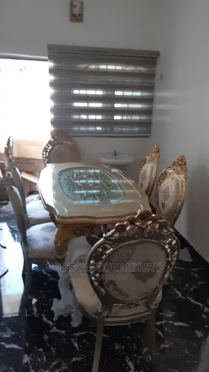 Luxury Marble 6 Seater Dining Table Set