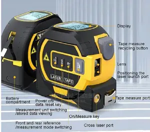 3 In1 LCD 60M Digital Laser-Distance Meter 5M Measuring Tape