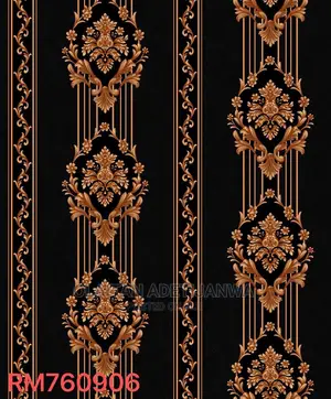 Damask Black and Gold Wallpaper