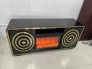 Television Stand With Fire Flamed Light