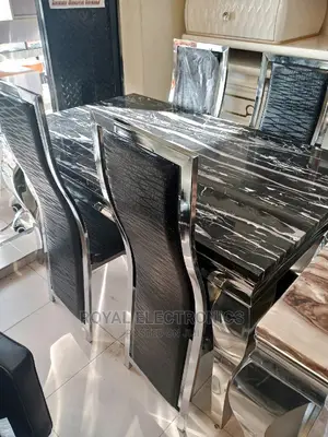 Great Quality 4 Chairs Modern Marble Top Dining Sets