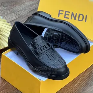 Original Fendi Casual Black Loafers Shoes