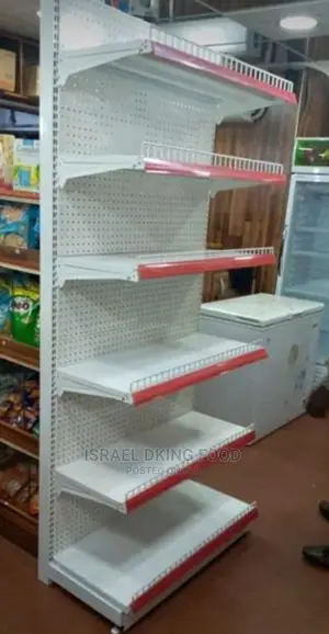 Single Side White Color 6 Section Supermarket Shelve