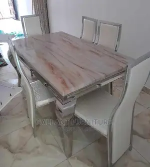 Quality Marble Dining Table Set With 6 Chairs