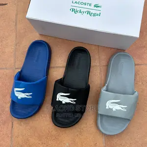 Original Lacoste Croco 1.0 Synthetic Logo Slides