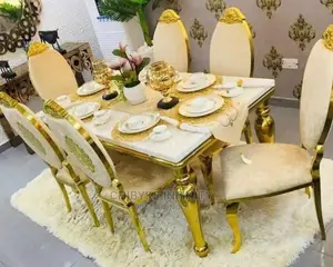 Imported Quality Marble Dining Table by 6 Seater