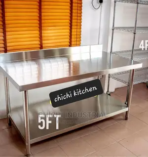 Stainless Work Table With Back Splash 5ft