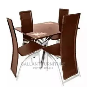 Quality Glass Dining Table Set by 4
