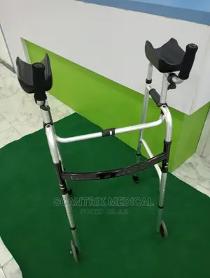 Standard Walker With Wheels and Removable Padded Armrests