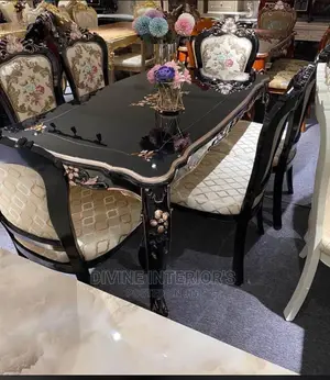 Royal Wooden Dinning Table With Leather Chairs