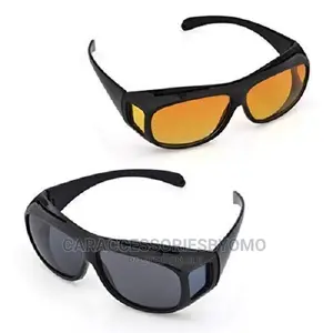 Hd Vision Day Night Wrap Arounds Glasses - 2pc