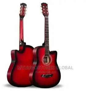Acoustic Box Guitar With Bag and Strap -Red