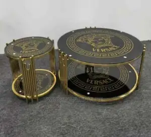 New Modern Glass Top Centre Table With Side Stools