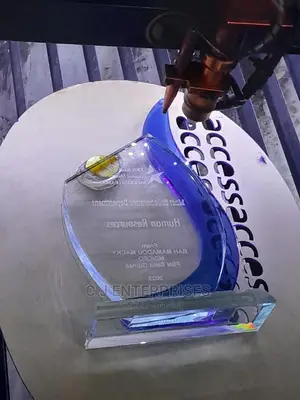 Laser Engraved Glass Award Plaque