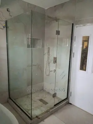 Shower Cubicle With Black Accessories
