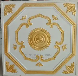 P O P Gypsum Board With Gold Designs