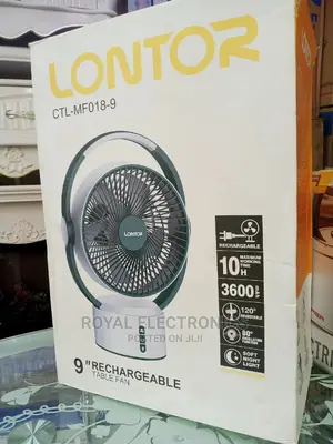 Authentic Lontor 9 Inches Rechargeable Table Fan