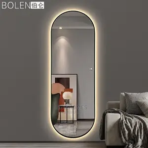 Black Frame Mirror (Gold)