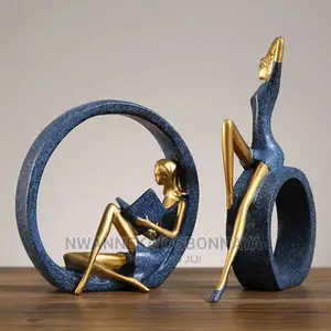 Circle Yoga Girl Reading Figurine