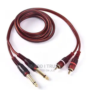 1pc 1.5M Cable, Dual RCA Male To Dual 6.35mm