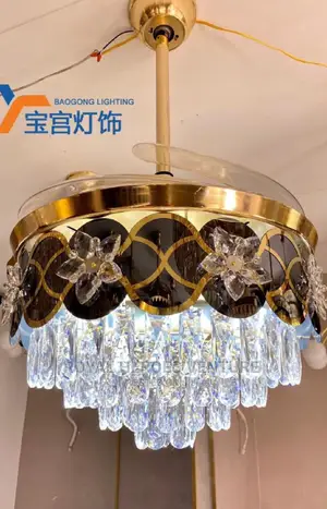 Luxury Chandelier Fan Bluetooth and Remote