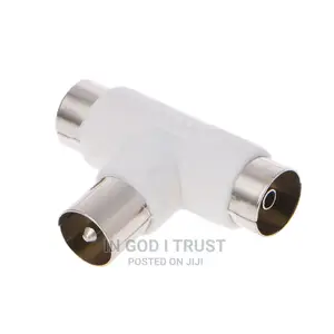 2 Way TV T Splitter Aerial