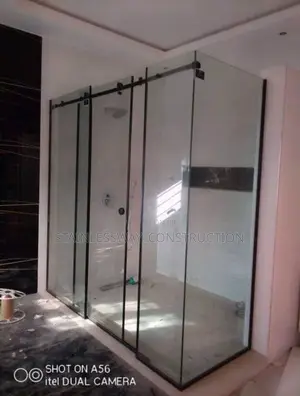 Shower Cubicle With Black Accessories