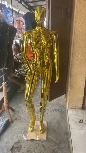 Female Size 12 Gold Chrome Faceless Display Dummy